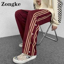 Zongke Striped Work Pants Men Trousers Chinese Size 5XL Korean Fashion Mens Pants Black 2022 Spring New Arrivals Y220308
