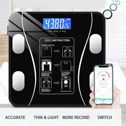 Body Fat Scale Smart Wireless Digital Bathroom Weight Scale Body Composition Analyzer LCD Display With Smartphone App Bluetooth H1229