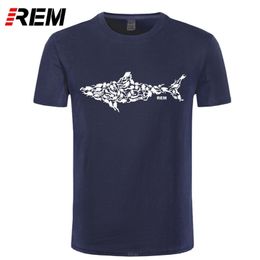 REM Shark Scuba Diver T-shirt Tee Divinger Dive Funny Birthday Gift Present for Him Men Adult T Shirt Short Sleeve Cotton 210324