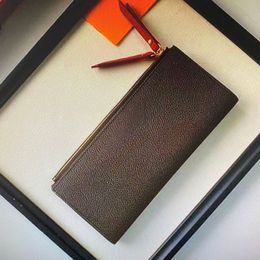 M61269 M61287 Wallet zippers purses clutches bag classic luxury designer women double zipper buckle wallets long coin purse with box