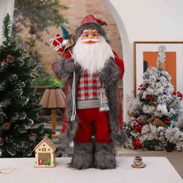 Christmas Decorations for Home Year 2022 25 Style Height 30cm Santa Claus doll Children's gifts Window Ornaments Navidad 211109