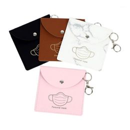 Storage Bags PU Mask Cover Bag Portable Facemask Holder Face Case Save Boxes Travel Organiser Gifts
