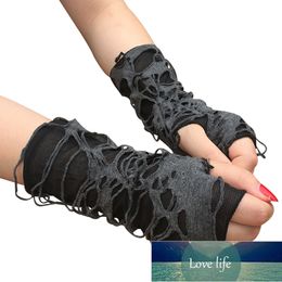 Sexy Gothic Black Fingerless Long Gloves Halloween Gloves Beggars Black Hole Gloves Punk Dark Cosplay