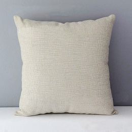 40x40cm natural poly linen pillow case blanks for DIY sublimation plain burlap cushion cover embroidery