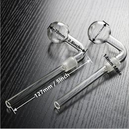 5inch Length 14mm Male Glass Oil Burner Pipe OEM Available Pyrex Nails Handle Burning Tobacco Herb Smoking Tube For Water Bong Dab Rigs