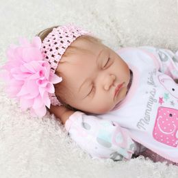 22 "handgemachte reborn baby dolls realistisches schlafendes mädchen vinyl silikon neugeborene babys weihnachten bday geschenke