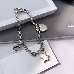 Classic G 925 sterling silver men's women's bracelet star love letter pendant fashionable and exquisite style