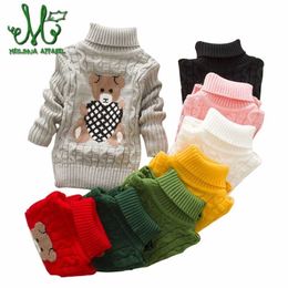 Baby Girls cartoon Sweaters Winter 8 Colours Girl Long Sleeve Knitted Clothes Kids Autumn Cute Sweater For 2 6 3 9 7 Years 211201