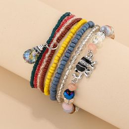 Charm Bracelets Women Bohemian Jewelry Multilayer Colorful Beads Bracelet & Bangle Elephant Ethnic Wrap Boho Set Pulseras Mujer Gift