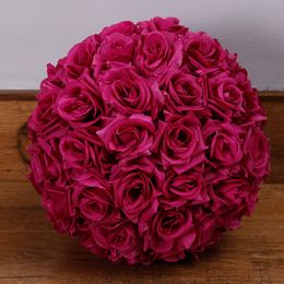 Wedding Flowers 10 Inch artificial flowers rose ball Wedding silk Kissing flower decorate for wedding garden market decoration