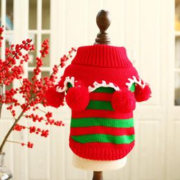 Dog Apparel Christmas Sweater Stripe Vest Waistcoat Pet Reindeer Clothes For Small Medium Dogs Autumn Winter 10E