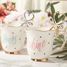 250ml Bone China Coffee Mug Water Milk Drinkware Gift Ceramic Cups Gold Inlay Breakfast Office Home Tea Mugs