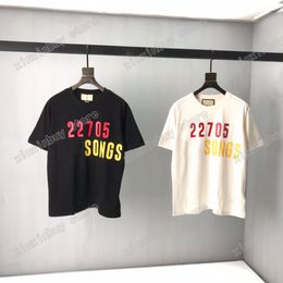 -21SS Designer T-Shirts T-Shirts T-Shirts 100. 22705 Drucken Mann Paris Mode T-Shirt Kurzarm Luxurys Tshirts Schwarz Weiß Gelb S-XL