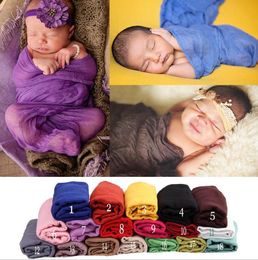 Newborn Photograph Props Stretchable Baby Wrap Blanket Polyester Wrap Newborn Photo Shoot Swaddle Infant Photography Cloth Accessories 5575