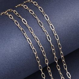 Pendant Necklaces 1Meter Stainless Steel Round O Shaped Rolo Cable Oval Link Bulk Chain Making Diy Wallet Women Choker Jewellery