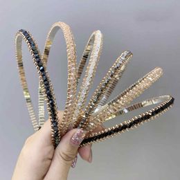 Summer Fully Crystal Headbands for Women Fashion Elegant Shining Thin Girls Headband Wholesale Hair Jewellery Accessories