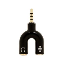 2 in 1 Earphone Audio Adapter Charging Splitter 3.5mm Stereo Audio Jack Earphone Headphone U Shape