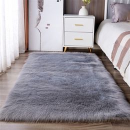 Grey bedroom carpet fur soft fluffy carpet for living room modern shaggy floor White red black carpet floor mat customizable 210317