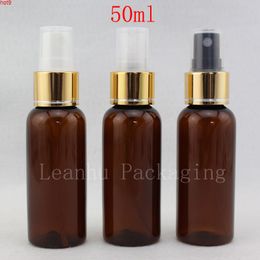 50ML Brown Plastic Water Bottles With Fine Spray Pump,Empty Cosmetic Containers,Portable Travel Astringent Toner Makeup Bottlesgood qty