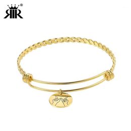 Stainless Steel Custom Gold Friends Personalized Necklace Bff Adjustable Jewelry For Women Engraved Bangle