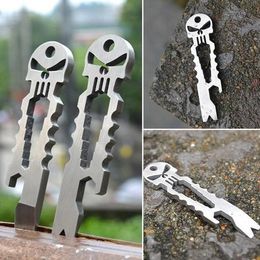 Outdoor Stainless Skull EDC Multifunction Tool Key Chain Bottle Opener 4 Colour New DH9586