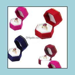 jewelry ring holder finger display Australia - Gift Wrap Event Festive Party Supplies Home & Gardenhexagonal Finger Jewelry Display Holder Veet Ring Storage Box Case For Earings More Colo