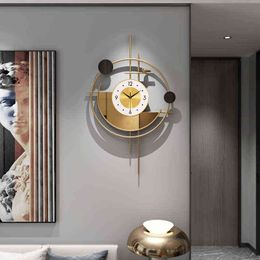 Simple Modern Wall Clock Creative Hands Art Luxury Large Chinese Wall Clock Mute Living Room Reloj De Pared Home Decor DG50WC H1230