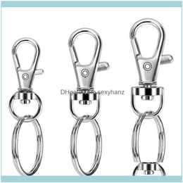 swivel lobster claw Australia - Bags Packaging & Display Jewelrypcs Swivel Snap Hooks With Key Rings Lobster Claw Clasps S M L Assorted Sizes For Diy Crafts Keychain Clip L