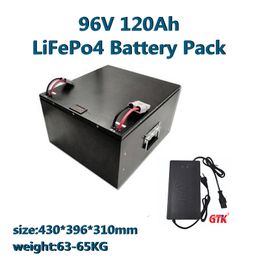 Deep Cycle 96V 120Ah LiFePo4 Battery pack 30S Lithium Iron Phosphate Battery Rechargeable For motorcycle Golf cart vehicle Inverter