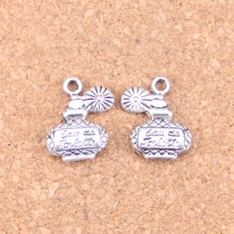 60pcs Antique Silver Bronze Plated perfume bottle Charms Pendant DIY Necklace Bracelet Bangle Findings 17*12mm