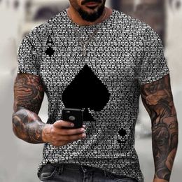 cards ace spades Canada - Men's T-shirt New Short Sleeve T Shirt Summer 2021 Mens Clothing Casual Ace Spades Card Letters Print Loose Tops T-shirt For Men X0712