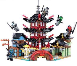 737pcs Diy Temple Of Airjitzu Ninjagoes Smaller Version Building Blocks Set Compatible With Legoinglys Toy For Kids Bricks H1103