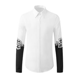 Trendy Cuff Embroidery Shirt Men Brand Business Male Slim Camisa Masculina Long Sleeve Full Cotton Clothings Mens Shirts 2021