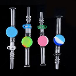 Wholesale Glass Nector Collector Smoking Accessories 10mm 14mm male joint style With Quartz Nails Nector Collectors Kits Straw Oil Rigs NC17