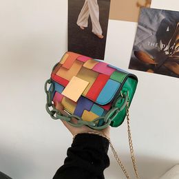 einzigartige kosmetik Rabatt Kosmetische Taschenkoffer Cube Rainbow Damen Tasche Sommer 2021 Stil Portable Messenger einzigartig vielseitig Dual-Use Waterfest und schön