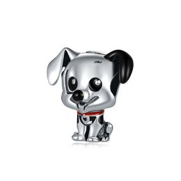 Fits Pandora Bracelets 20pcs Cute Cartoon Dog Animal Enamel Silver Charms Bead Dangle Charm Beads For Wholesale Diy European Sterling Necklace Jewelry