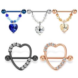 Other 14G Nipplerings Nipple Rings Piercing Straight Barbells Stainless Steel Body Jewelry Ring Barbell CZ Heart Shape