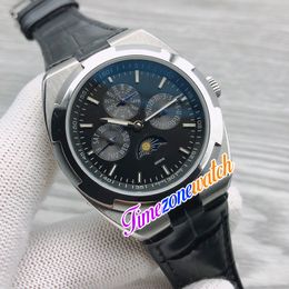 42mm Overseas Watches Perpetual Calendar Moon Phase 4300V 120G 4300V Grey Dial Miyota 8215 Automatic Mens Watch Steel Case Leather225T