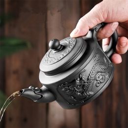 Yixing Large Purple Clay Pot Capacity Kungfu Teapot Household Handmade Philtre Red Teacup Tea Set 210813