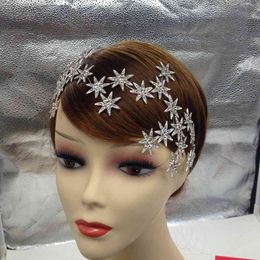 Fashion Elegant Sparkly Crystal Star Tiara Hoop Silver Plated Bride Headdress Rhinestone Hair Jewelry Wedding Accessories