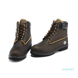 2021 Fashion timber Boots Designer Men Shoes High Quality Ankle Winter Hollowed-Out Tri-Color Cowboy Hiking Work