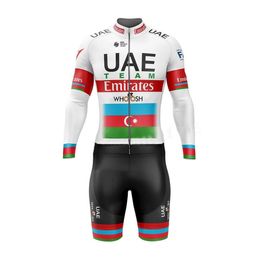 UAE 2021 Team Cycling Racing Jersey Maillot Summer Mens Road Cycling Triathlon Men's long sleeve shorts tights