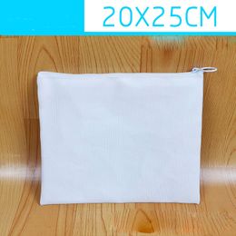 50pcs Cosmetic Bags Sublimation DIY White Blank Canvas Large Capacity Makeup Bag Size 15*23cm,20*25cm