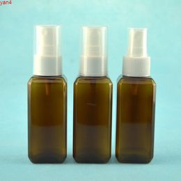 300pcs/lot 50ml Small Amber Square Refillable Plastic Spray Bottle Perfume Brown Sprayer Cosmetic Atomizersgoods