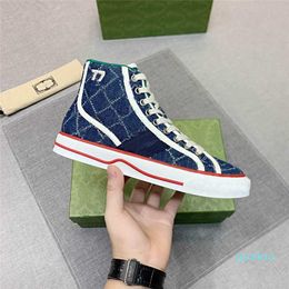 Fashion-Luxury Designer-Kleiderschuhe Tennis Klassische Leinwand High Top Schuh Herbst im Außenseiten im Outdoor Denim Gummi-Sohle Sneakers