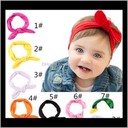 Fashion Baby Hairbands Girls Lovely Bow Hair Band Infant Cute Hare Rabbit Ear Headwrap Children Bowknot Elastic Accessories 6Rxzy Xzboi