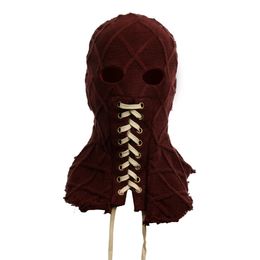 Mask Red Hood Kids Cosplay Horror Mask Adjustable knitted Full Face Scary Headgear Halloween Party Props