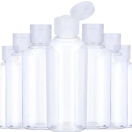 5ml 10ml 20ml 30ml 50ml 60ml 80ml 100ml Plastic Empty Bottles with Flip Cap Clear Refillable Cosmetic Bottle Portable Travel Container for Shampoo