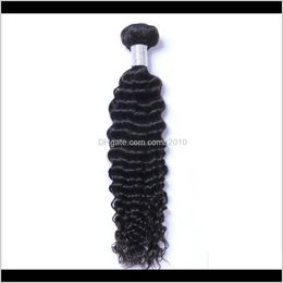 Malaysian Virgin Human Hair Deep Wave Curly Unprocessed Remy Hair Weaves Double Wefts 100G/Bundle 1Bundle/Lot Can Be Dyed Bleached Fa0 Jfhes