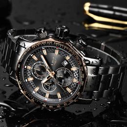 LIGE Mens Watches Top Brand Luxury Sport Quartz Watch Men Casual Military Waterproof Chronograph Relogio Masculino+Box 210527